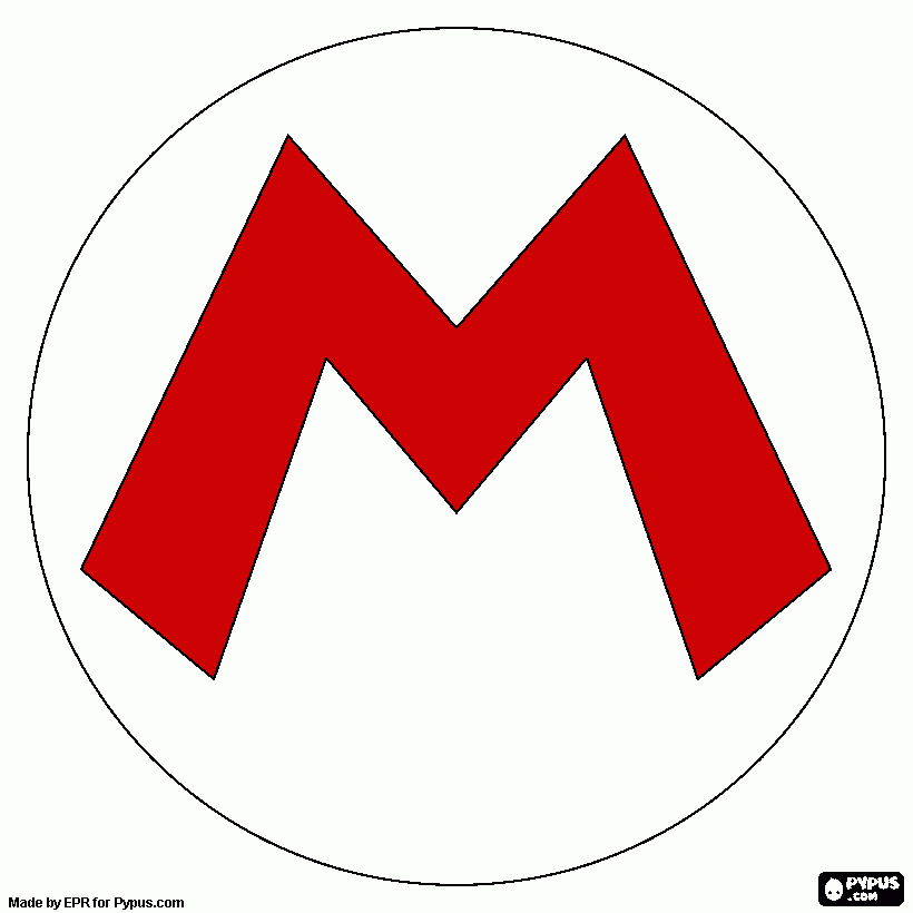 mario logo coloring page