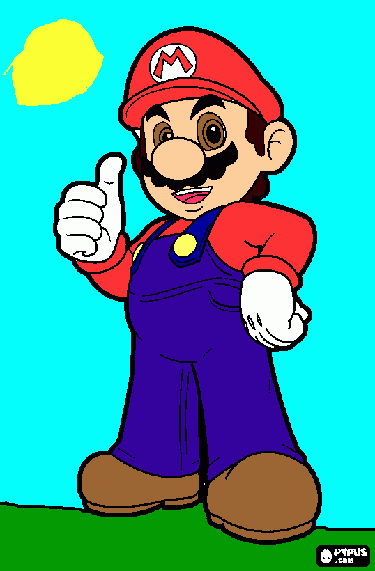 mario picture for casey coloring page