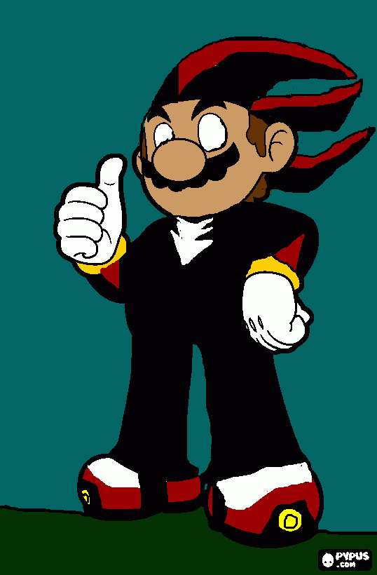 mario with dark shadow power-up coloring page