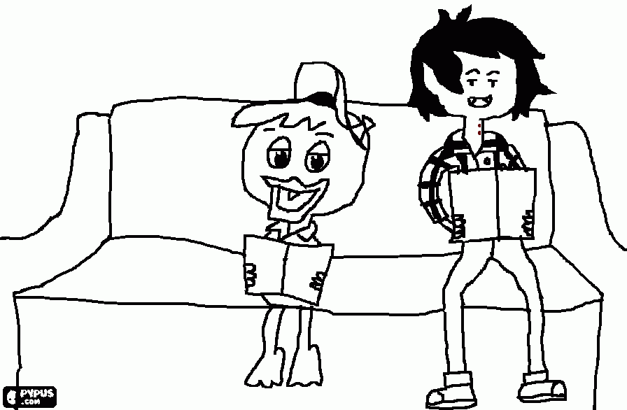 Marshall Lee and Huey Duck 101 Rap coloring page