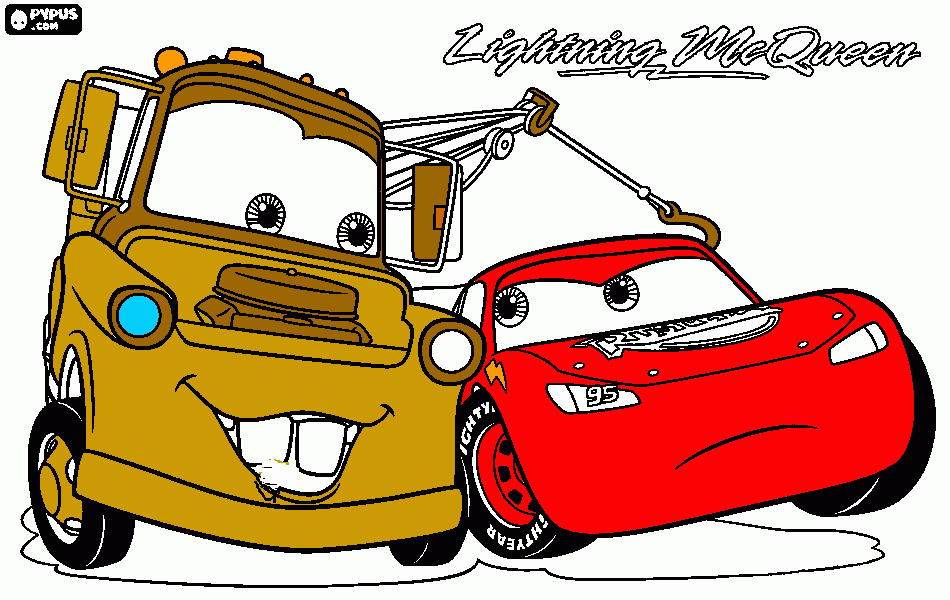 mater tows lightening coloring page