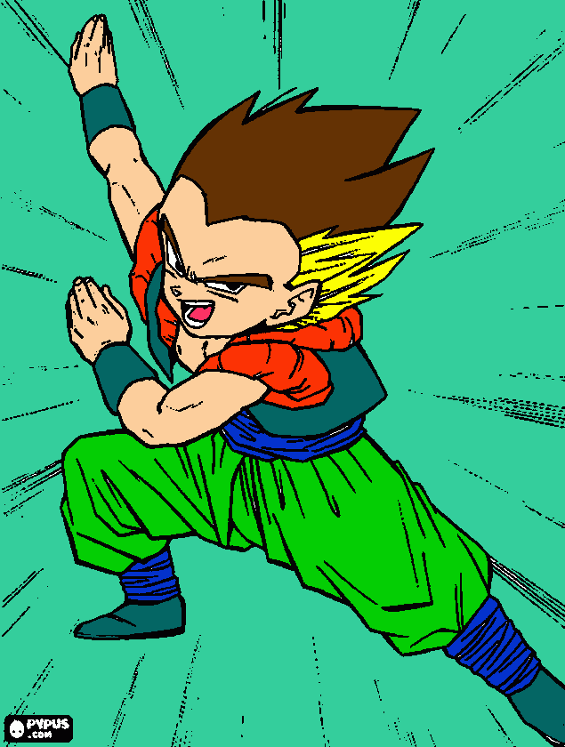 Maxander- Powered Saiyan coloring page