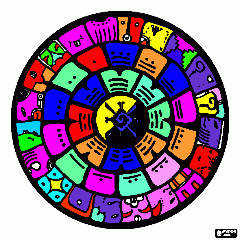Mayan Calendar coloring page