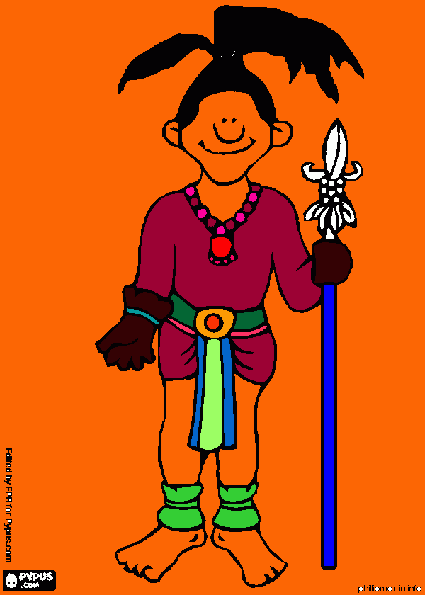 mayan god coloring page