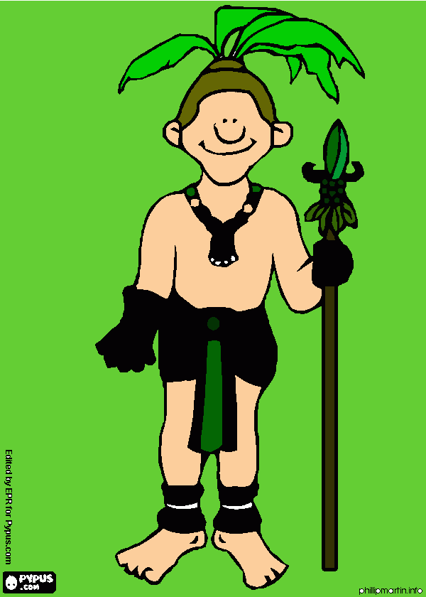 mayan person coloring page