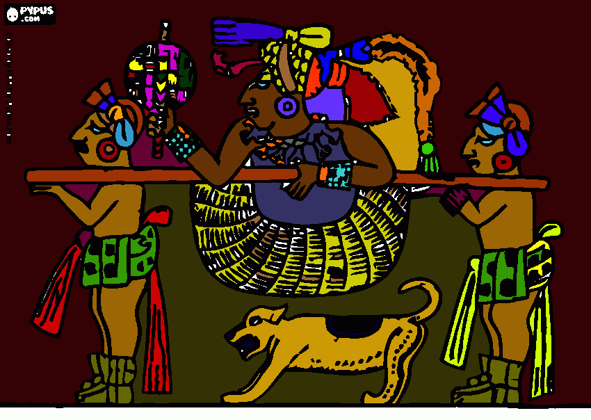mayan ruler worshipped from his people coloring page