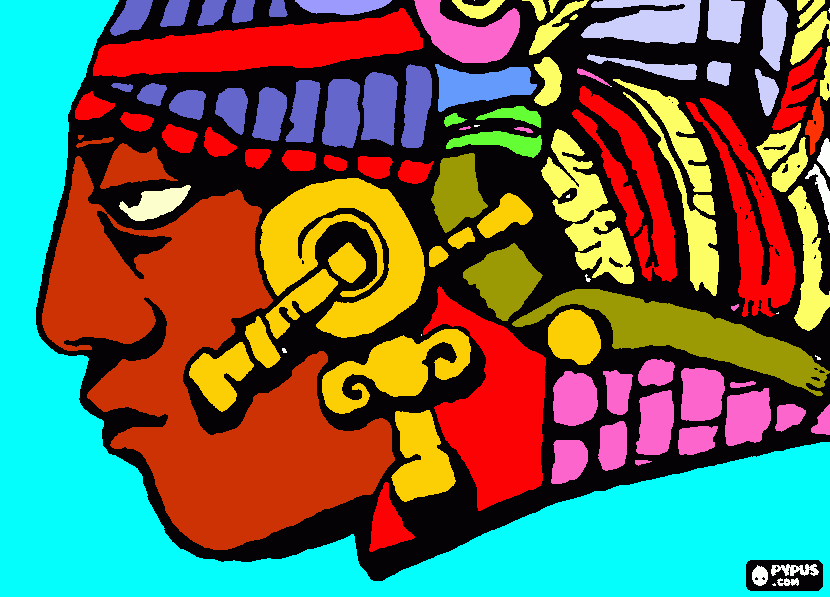 Mayan Warrior coloring page