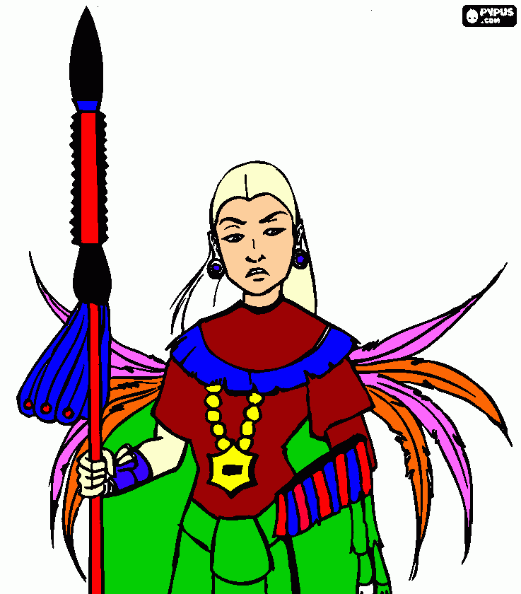 mayan woman  coloring page