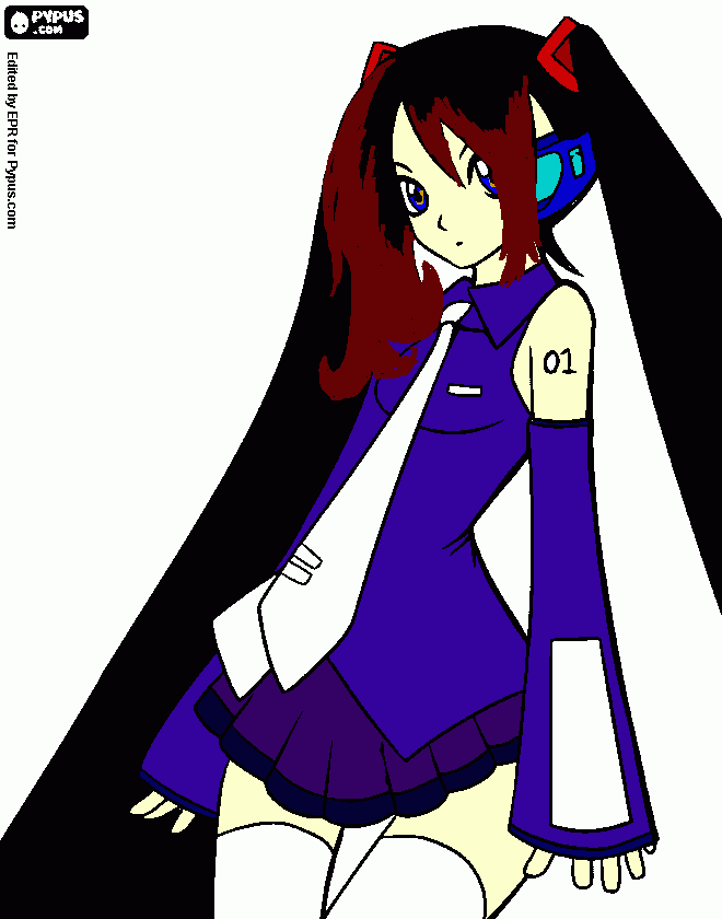 Me as Hatsune Miku coloring page