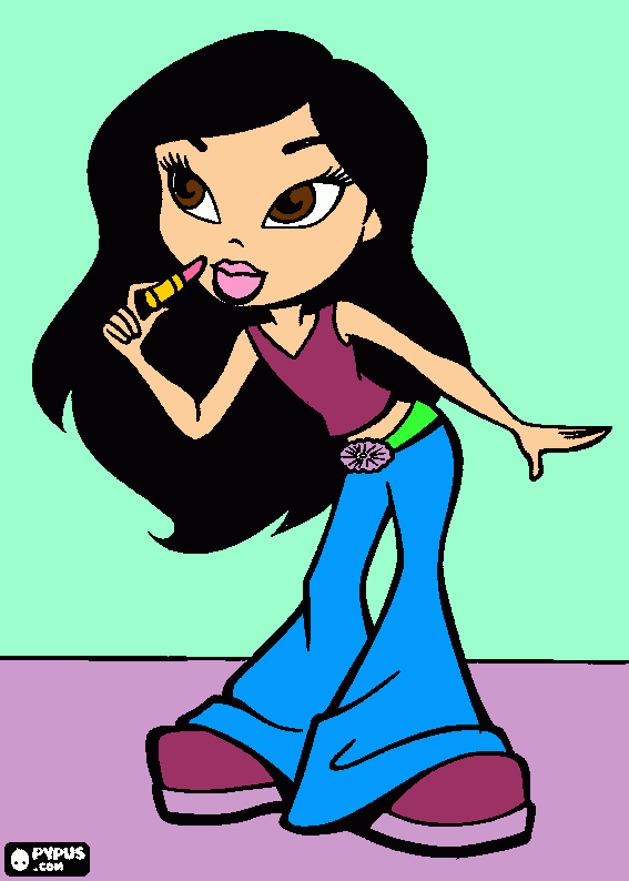 Me putting on lipstick coloring page
