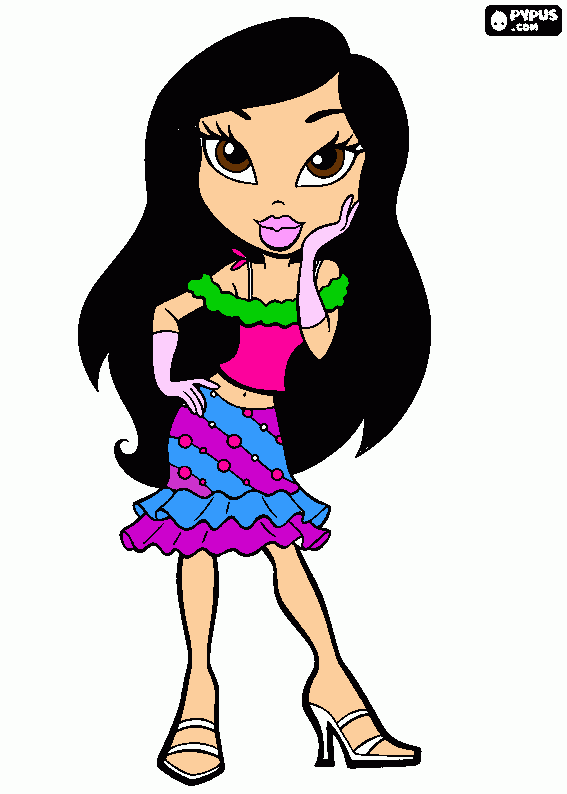 Me With cute outfit coloring page
