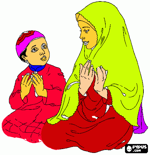 Menggambar muslimah coloring page