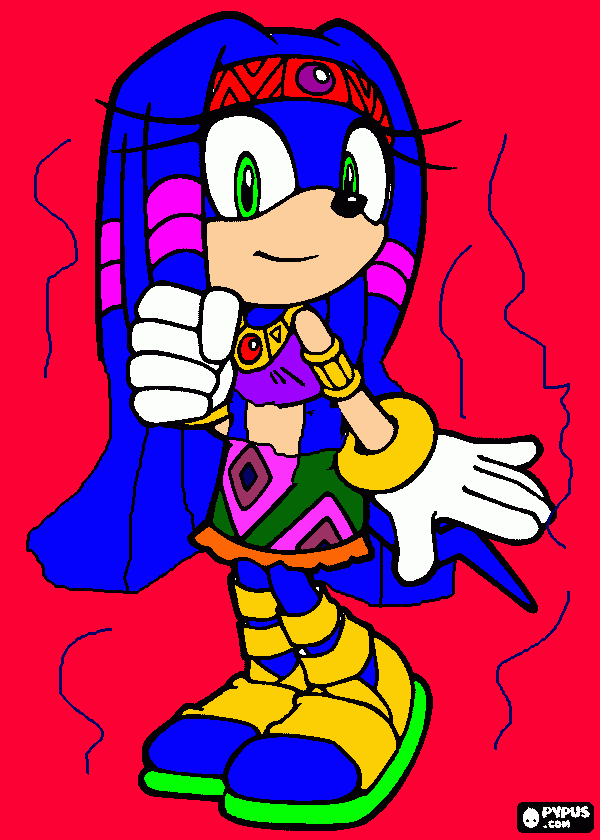 merisa sonic hasommása  lány hangyászsünben coloring page