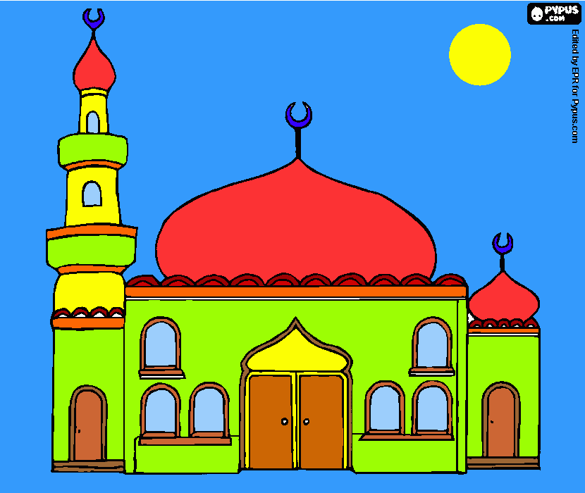 mesjid coloring page