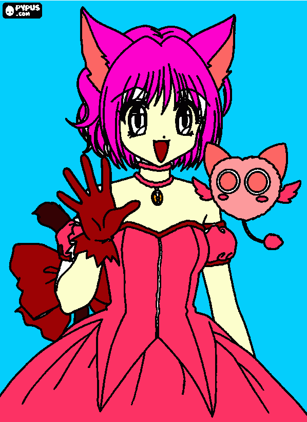 Mew Ichigo Momomiya from Tokyo Mew Mew coloring page