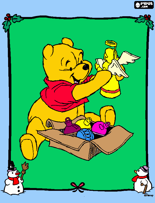 Micimackó karácsonya coloring page