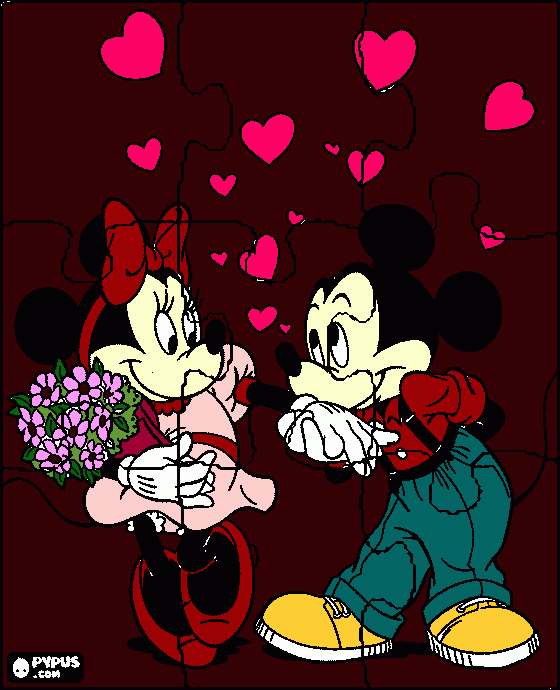 mickey and minnie mouse coloring page