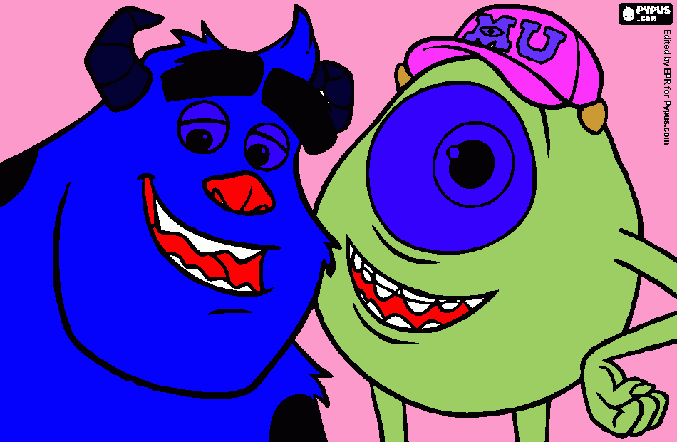 mike and sully coloring page