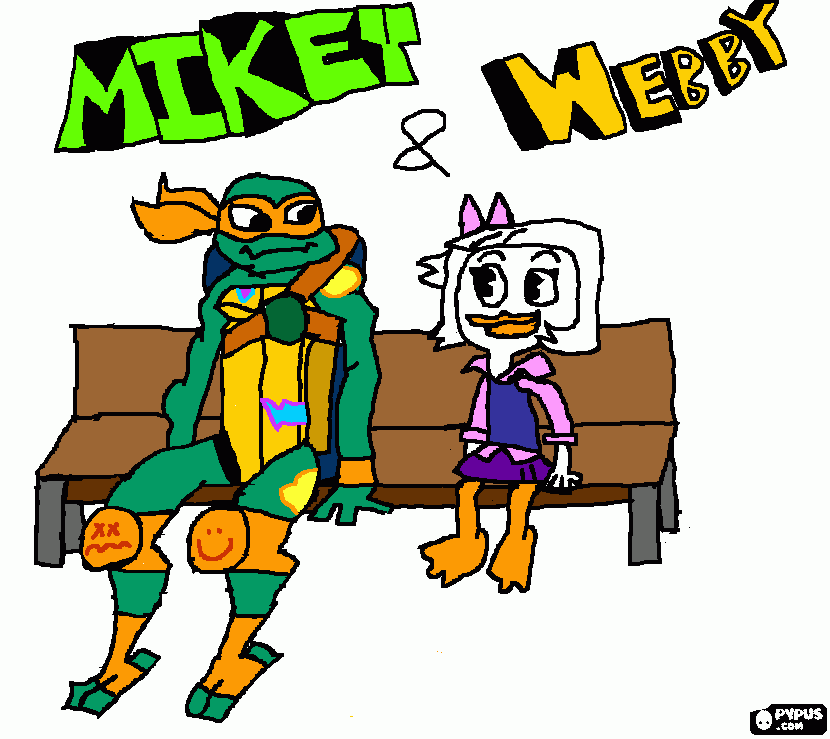Mikey and Webby final version coloring page