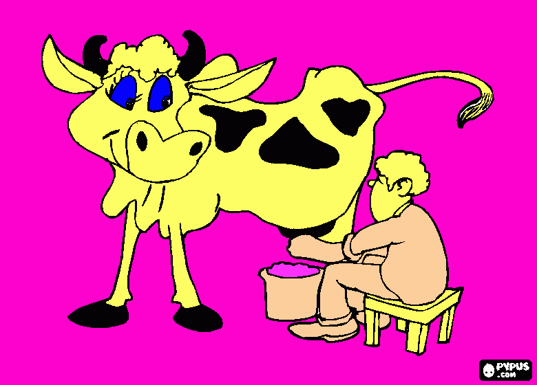 milking a cow coloring page
