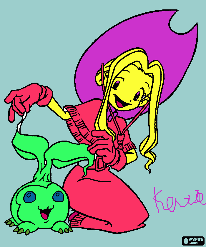mimmi and tanemon coloring page