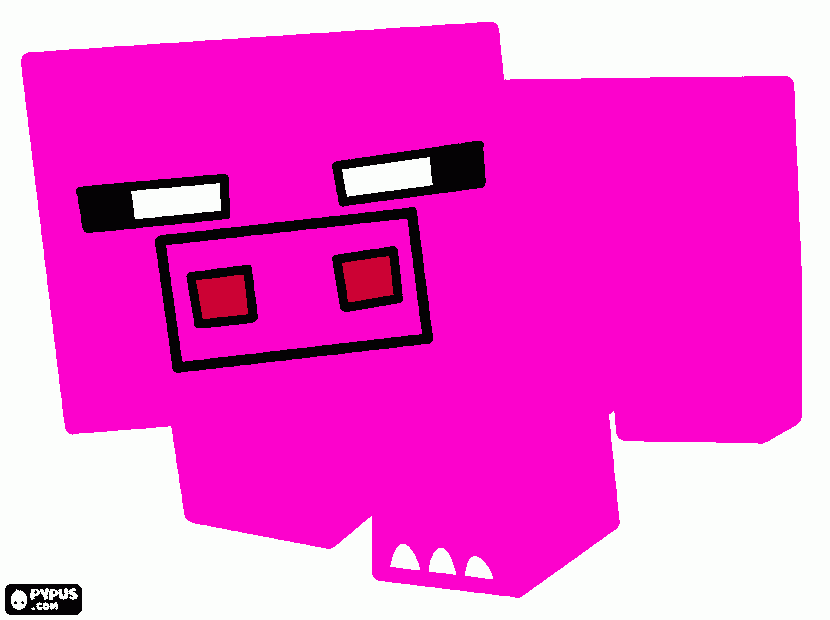 minecraft pig for you mom coloring page