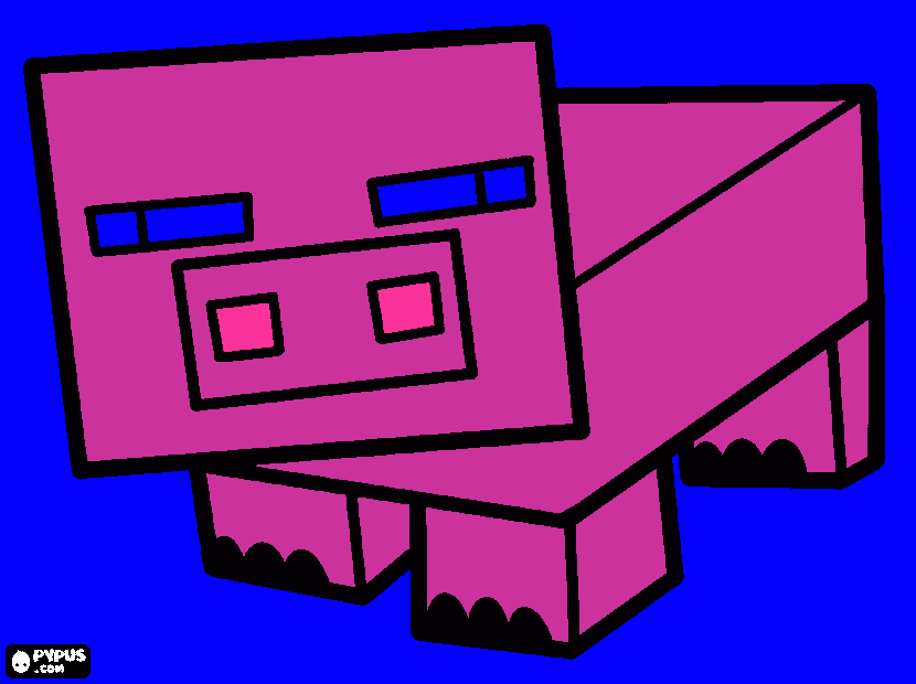 minecraft pig coloring page