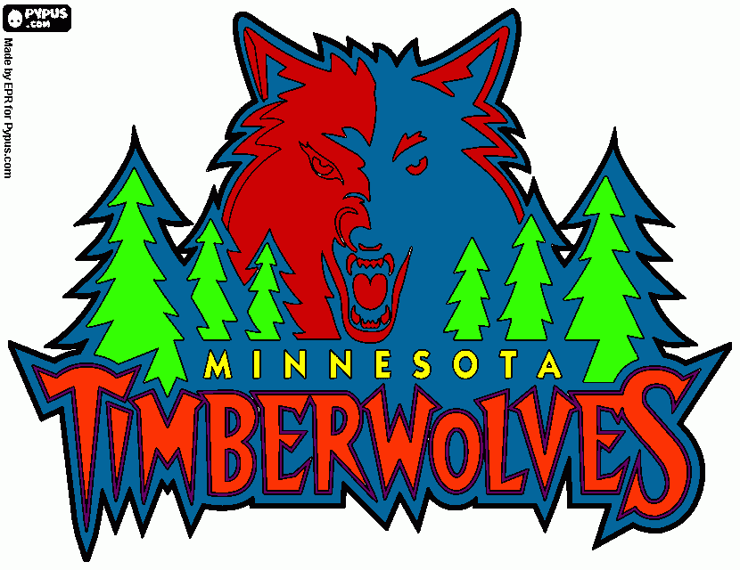 Minnesota Timberwolves logo coloring page
