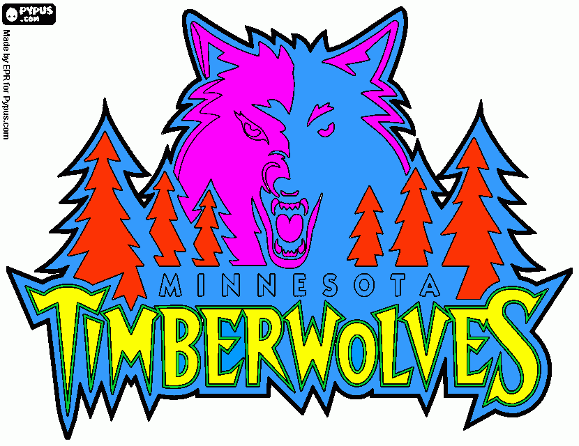 minnesota timberwolves coloring page