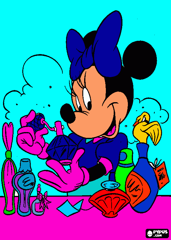 minnie mouse perform coloring page