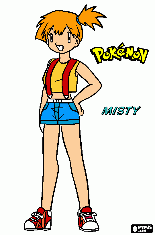 Misty From pokemon coloring page