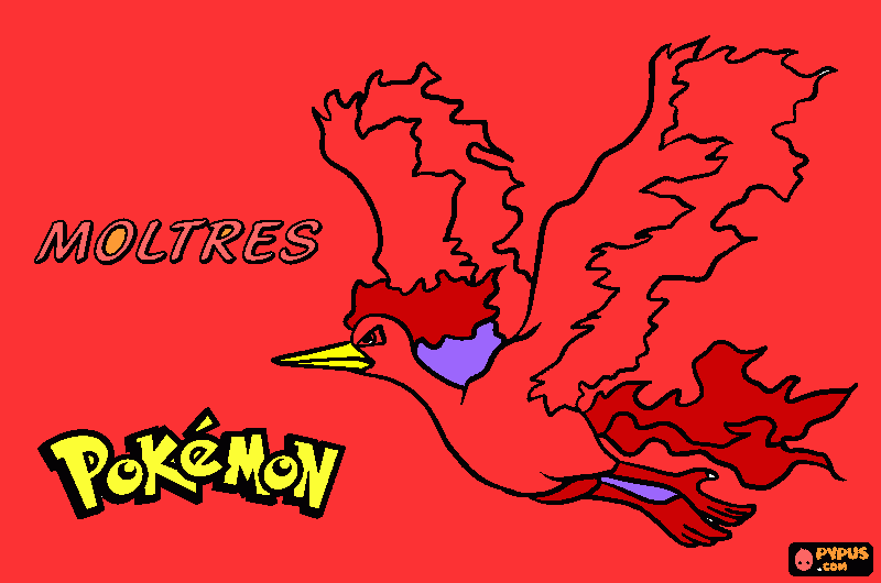 Moltres coloring page