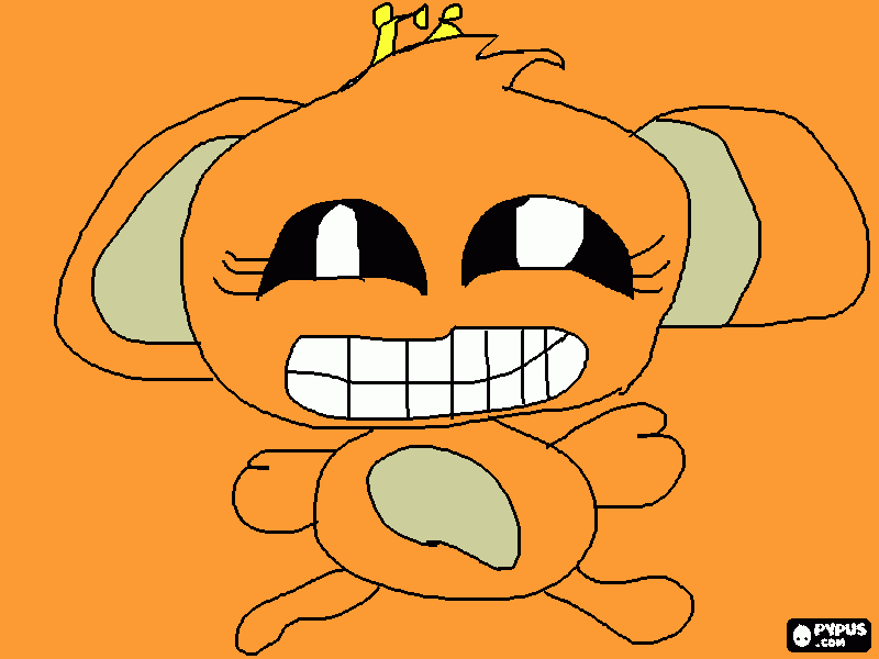 Monkey go happy coloring page