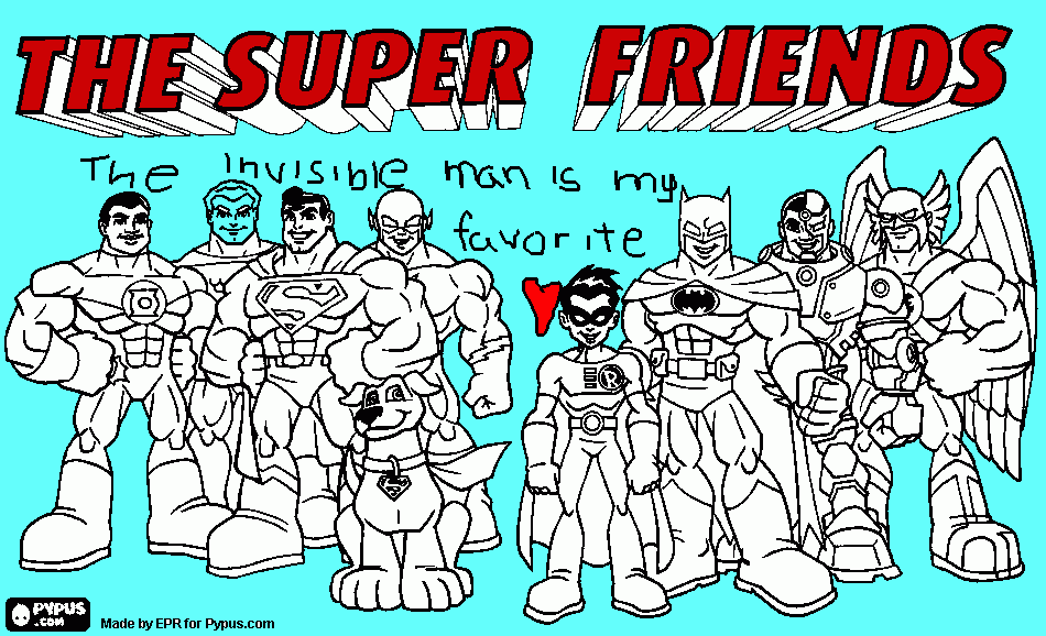 More super friends coloring page