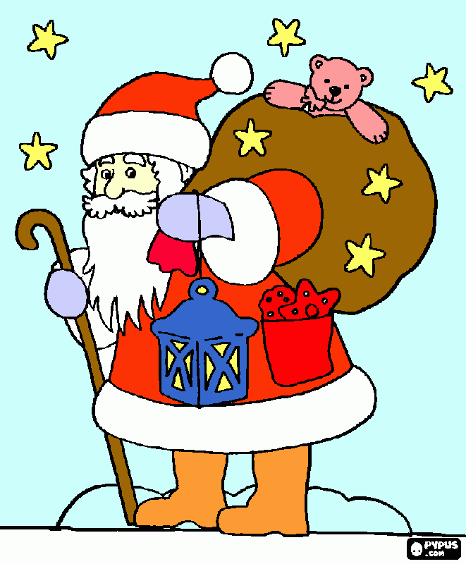 mos craciun coloring page