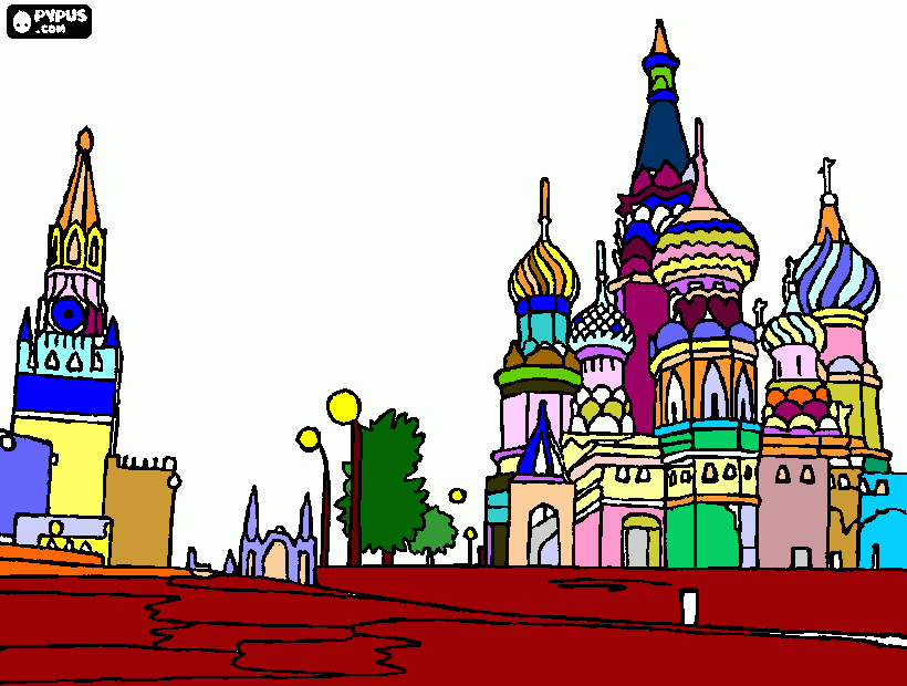 moscou la place rouge coloring page