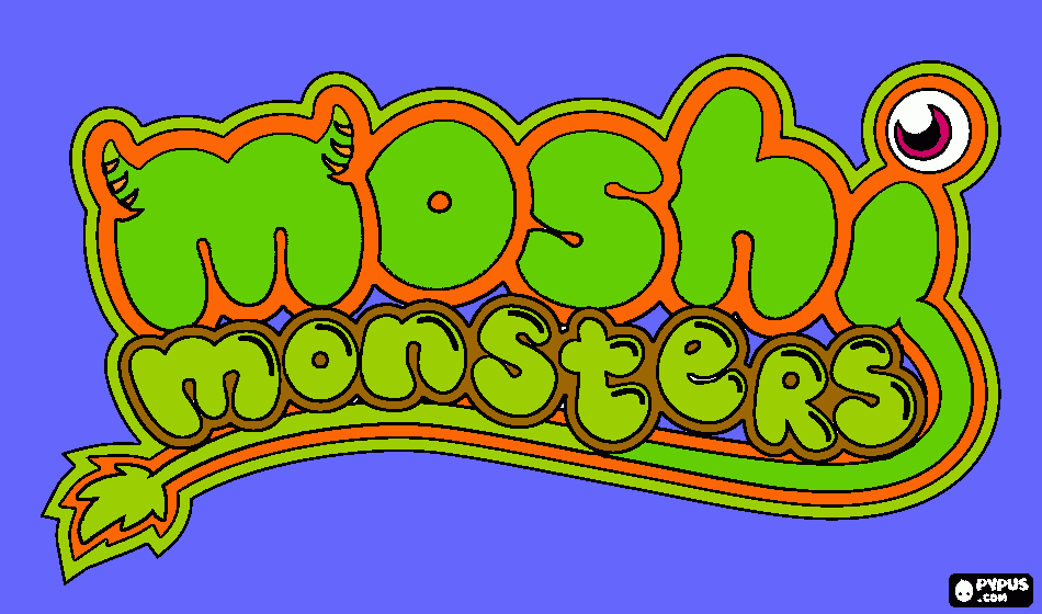 Moshi Monster words coloring page