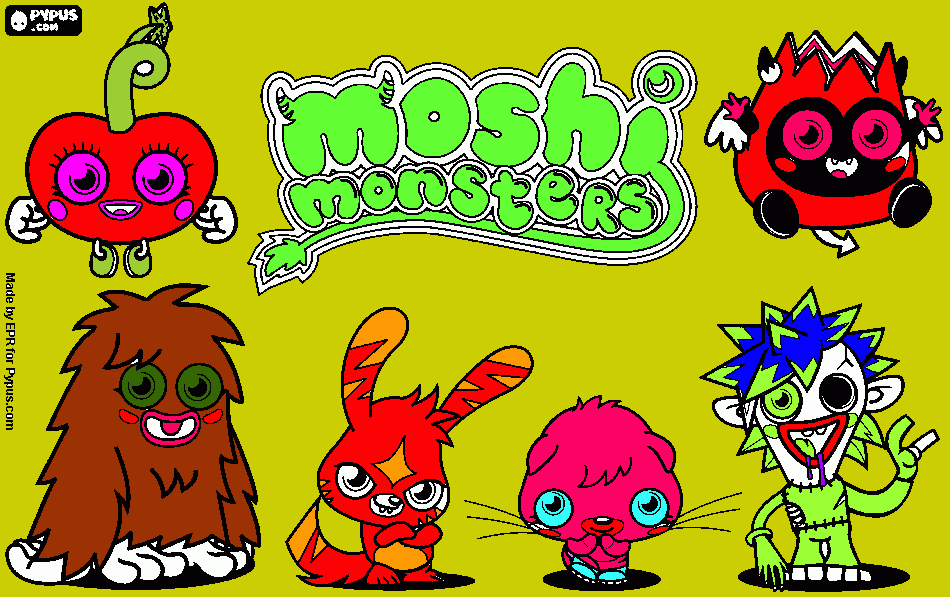 MOSHI MONSTERS!!!!!!!!!!!!!!!!!!!!!!!!!! coloring page