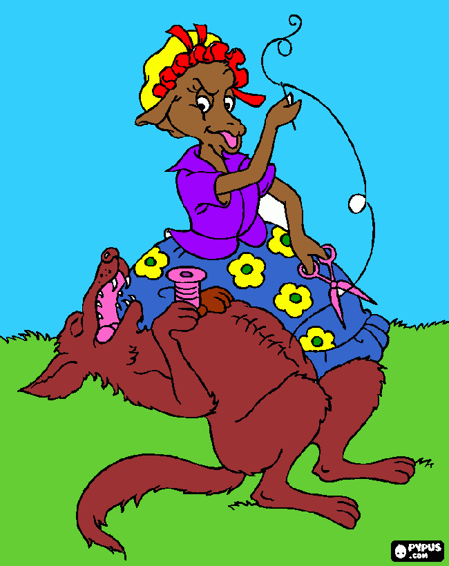 mother sewing coloring page
