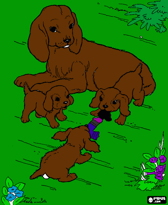 mother with her babies coloring page