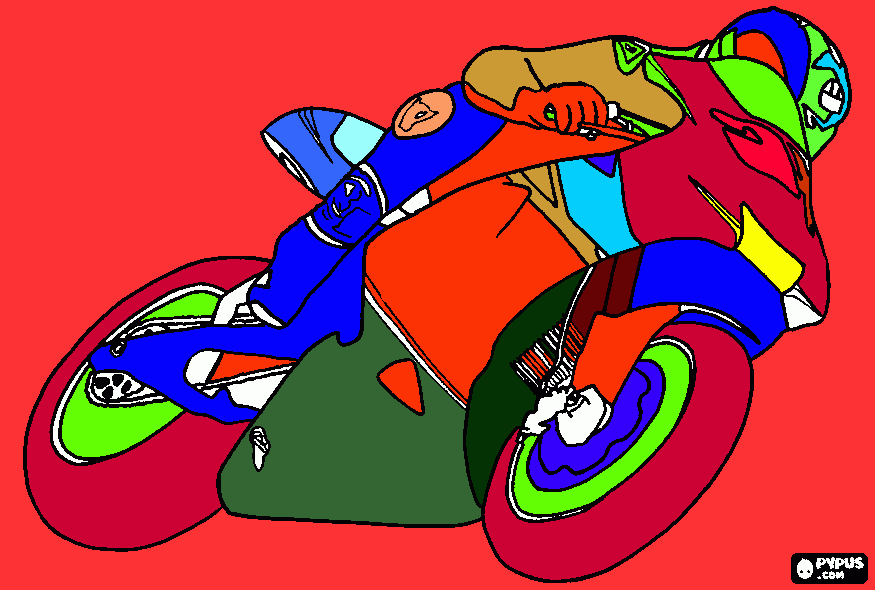 Moto monocromatica jeje coloring page