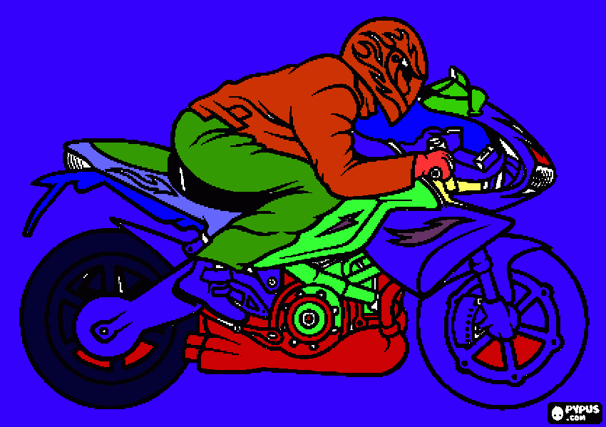motorbike coloring page