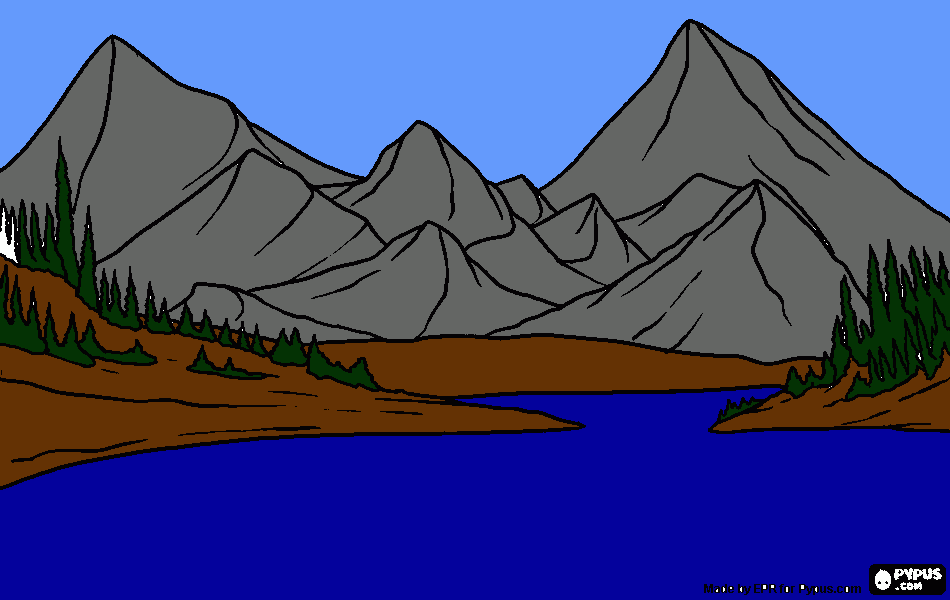 Mountain coloring page