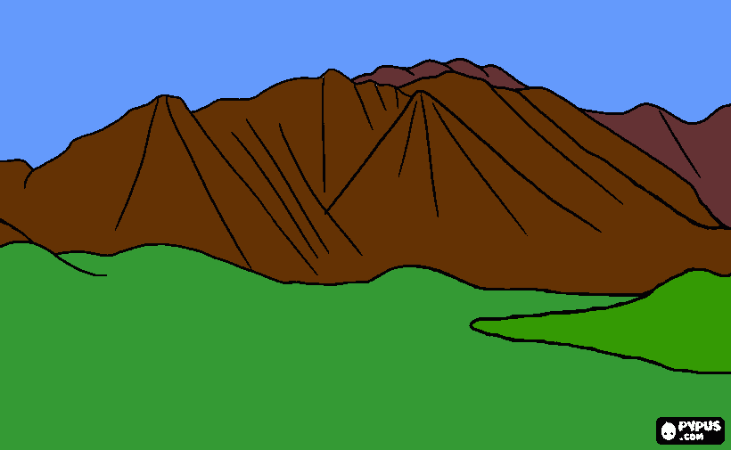 mountains 2 coloring page