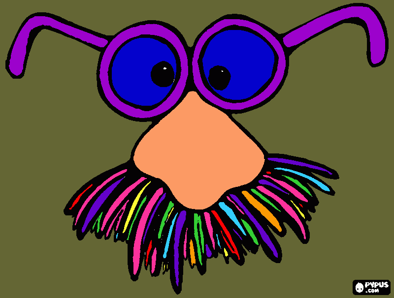 moustache coloring page