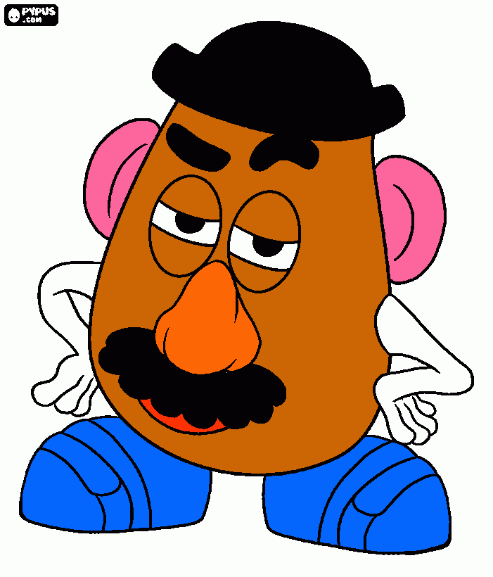 mr. potato head coloring page, printable mr. potato head