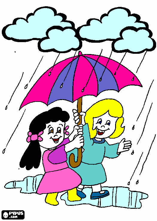 mud puddle girls coloring page