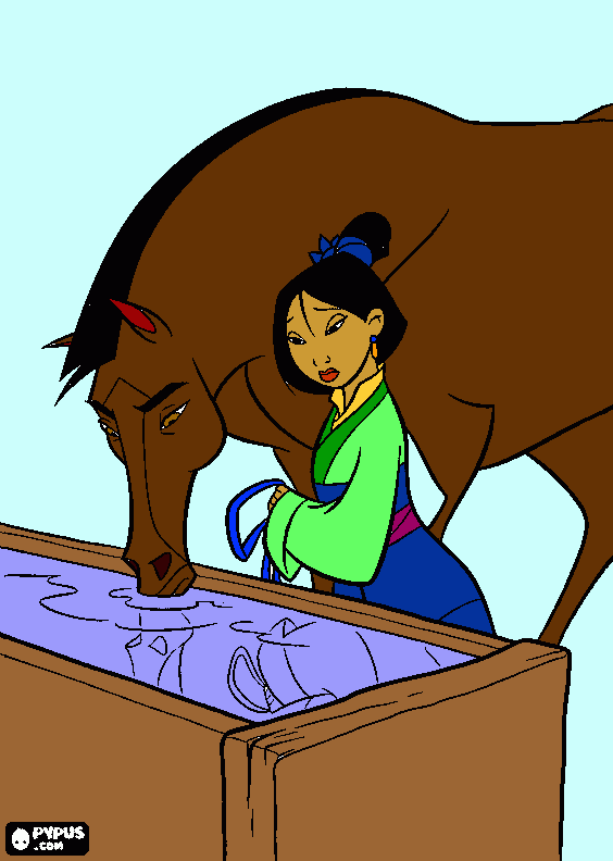 Mulan coloring page