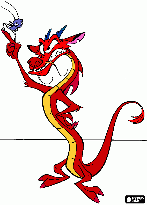Mushu coloring page