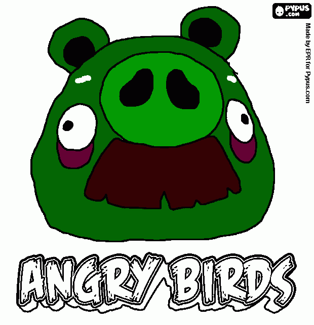 mustache pig coloring page